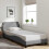 Berkfield Bed Frame "Dover" Light Grey 90x190 cm Single Fabric 1