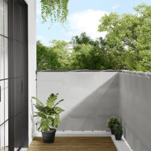 Berkfield Balcony Screen Light Grey 120x400 cm 100% Polyester Oxford