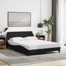 Berkfield Bed Frame "Dover" Black 135x190 cm Double Fabric