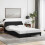 Berkfield Bed Frame "Dover" Black 135x190 cm Double Fabric 1
