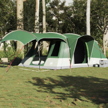 Berkfield Camping Tent Tunnel 5-Person Green Waterproof