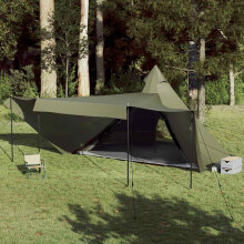 Berkfield Family Tent Tipi 8-Person Olive Green Waterproof