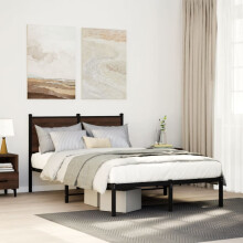 Berkfield Metal Bed Frame without Mattress Brown Oak 120x200 cm