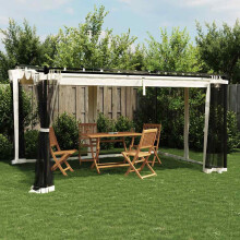Berkfield Gazebo with Mesh Walls Cream 4x3 m Steel