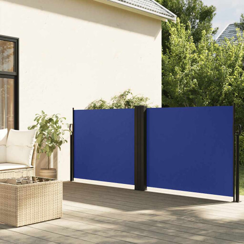 Berkfield Retractable Side Awning Blue 120x600 cm