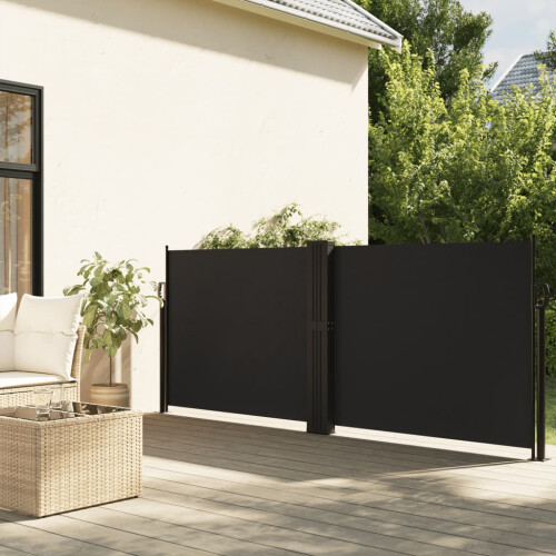 Berkfield Retractable Side Awning Black 140x600 cm