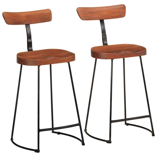 Berkfield Bar Stools 2 pcs 49x43x88 cm Solid Wood Mango