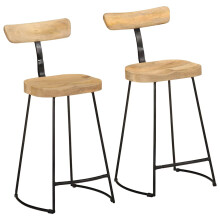Berkfield Bar Stools 2 pcs 49x43x88 cm Solid Wood Mango