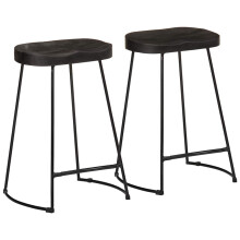 Berkfield Bar Stools 2 pcs Black 45x40x62 cm Solid Wood Mango