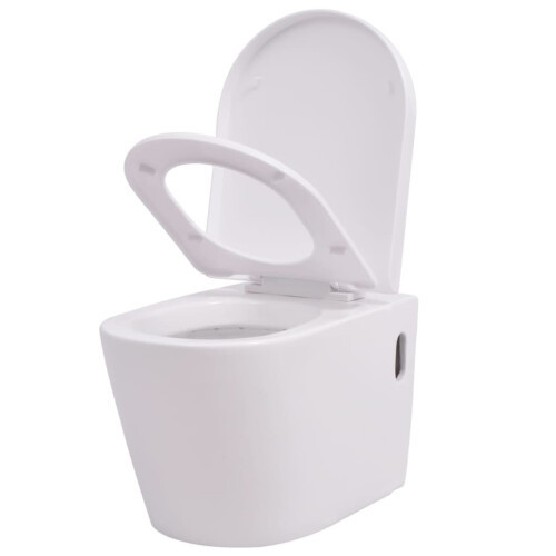 Berkfield Wall Hung Toilet Ceramic White 1