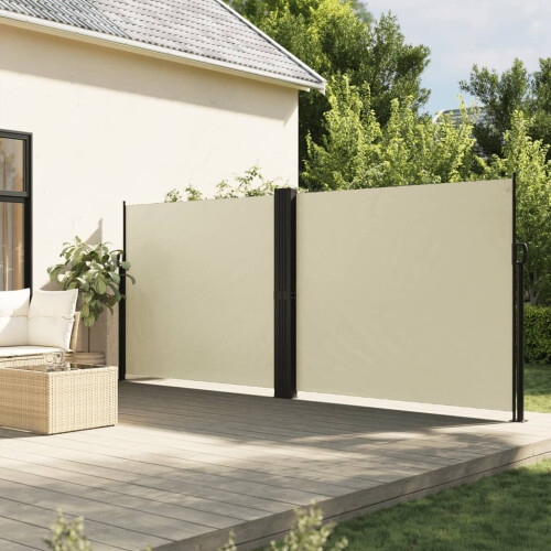 Berkfield Retractable Side Awning Cream 160x600 cm