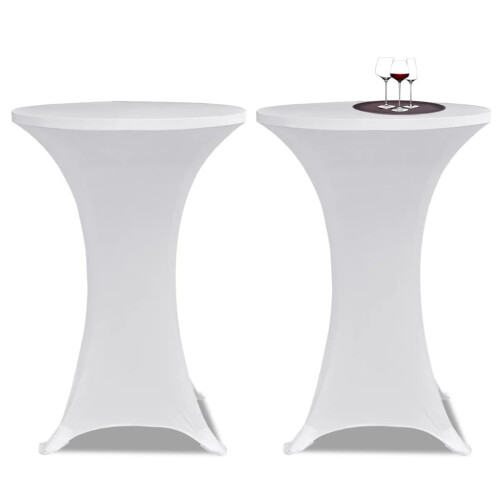 Berkfield Standing Table Cover ò80 cm White Stretch 4 pcs 1