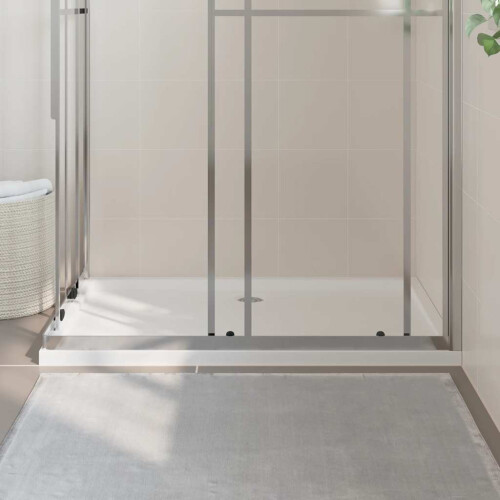 Berkfield Rectangular ABS Shower Base Tray White 80x120 cm 2