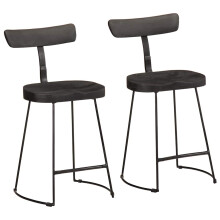 Berkfield Bar Stools 2 pcs Black 49x43x79 cm Solid Wood Mango