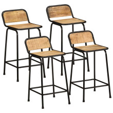 Berkfield Bar Stools 4 pcs 46x35.5x80 cm Solid Wood Rough Mango
