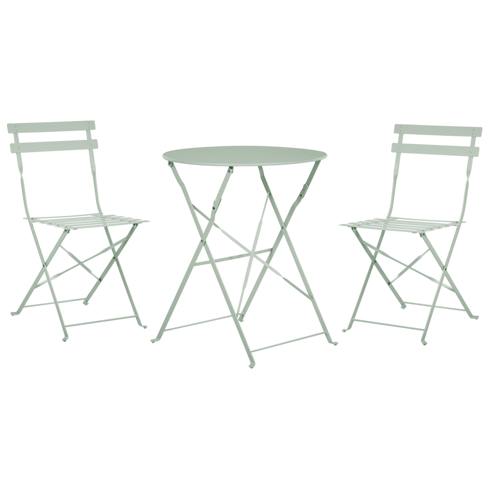 Bistro Set Folding FIORI Metal Grey
