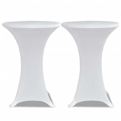 Berkfield Standing Table Cover ò80 cm White Stretch 4 pcs 2