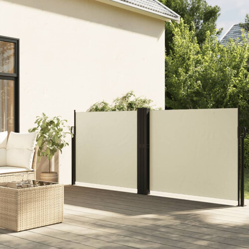 Berkfield Retractable Side Awning Cream 140x1200 cm