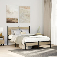 Berkfield Metal Bed Frame without Mattress Sonoma Oak 120x190 cm Small Double