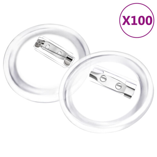 Berkfield Button Badges Kit with Pins 100 Sets Acrylic 37 mm 1