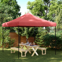 Berkfield Foldable Party Tent Pop-Up Burgundy 292x292x315 cm