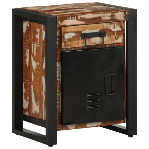 Berkfield Bedside Cabinet Multicolour 40x30x50 cm Solid Wood Reclaimed