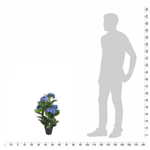 Berkfield Artificial Hydrangea Plant with Pot 60 cm Blue 2