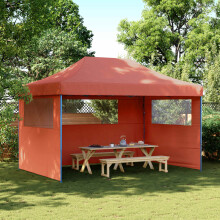 Berkfield Foldable Party Tent Pop-Up with 3 Sidewalls Terracotta