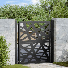 Berkfield Garden Gate Black 100x100 cm Steel Light Design