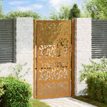 Berkfield Garden Gate 100x200 cm Weathering Steel Leaf Design