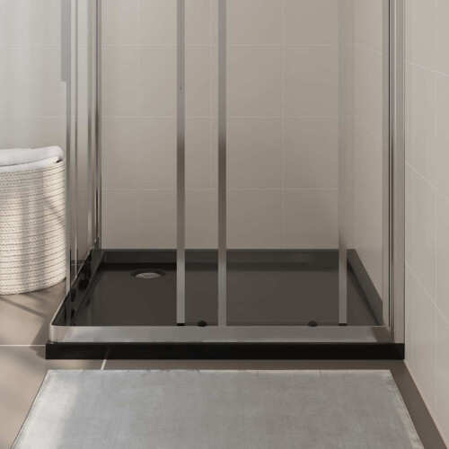 Berkfield Square ABS Shower Base Tray Black 90x90 cm 2