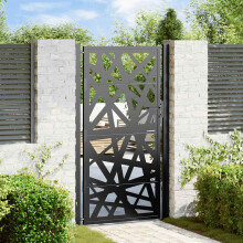 Berkfield Garden Gate Black 100x175 cm Steel Light Design