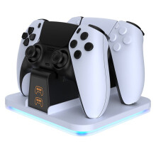 Battery Level Display for PS5 Controller Charging Stand Elite Edition RGB Dual Fast Charger PRO Illuminated Base SLIM