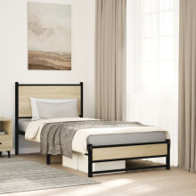 Berkfield Metal Bed Frame without Mattress Sonoma Oak 90x190 cm Single