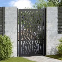 Berkfield Garden Gate Black 100x150 cm Steel Trace  Design
