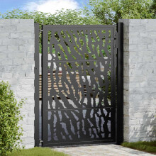 Berkfield Garden Gate Black 100x125 cm Steel Trace Design