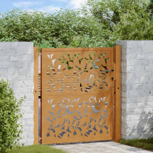 Berkfield Garden Gate 100x100 cm Weathering Steel Leaf Design