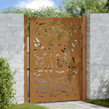 Berkfield Garden Gate 100x125 cm Weathering Steel Flame Design