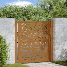 Berkfield Garden Gate 100x100 cm Weathering Steel Flame Design