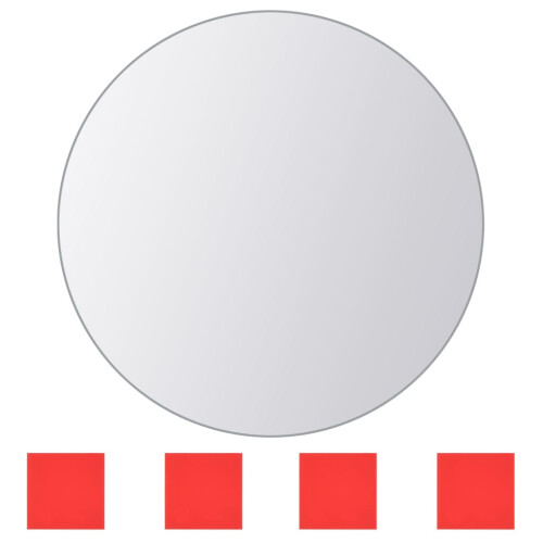 Berkfield 8 pcs Mirror Tiles Round Glass 2