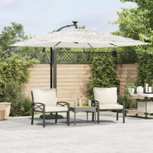Berkfield Garden Parasol with Steel Pole White 269x269x235 cm