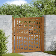 Berkfield Garden Gate 100x100 cm Weathering Steel Cross Design