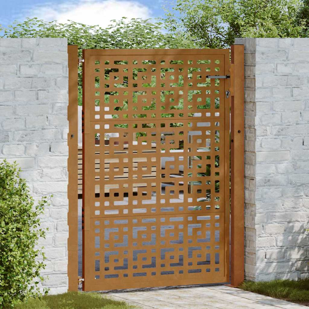 Berkfield Garden Gate 100X125 Cm Weathering Steel Cross Design 8399359036955