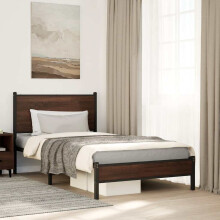 Berkfield Metal Bed Frame without Mattress Brown Oak 100x200 cm
