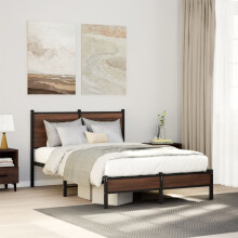 Berkfield Metal Bed Frame without Mattress Brown Oak 120x200 cm