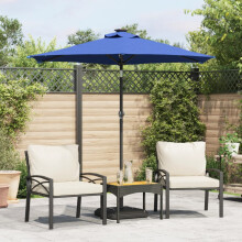 Berkfield Garden Parasol with Steel Pole Azure Blue 225x225x212 cm