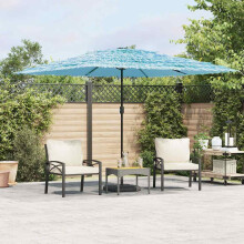 Berkfield Garden Parasol with Steel Pole Blue 290x290x238 cm