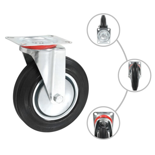 Berkfield 12 pcs Swivel Casters 200 mm 1