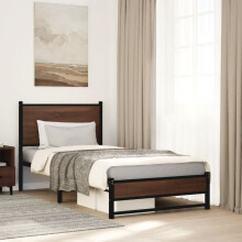 Berkfield Metal Bed Frame without Mattress Brown Oak 80x200 cm