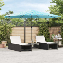 Berkfield Garden Parasol with Steel Pole Blue 388x388x248 cm